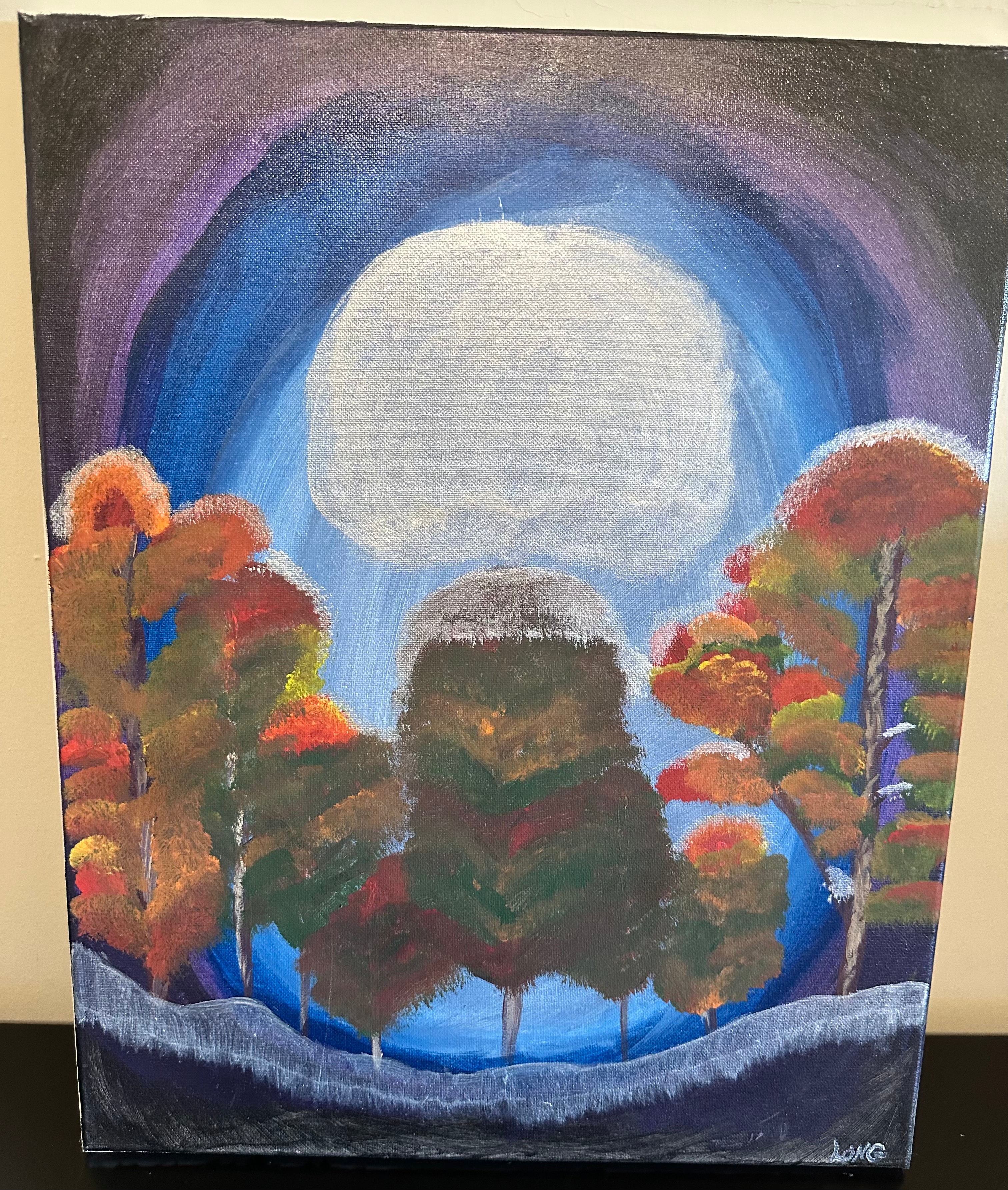 Moonlight On Fall Trees