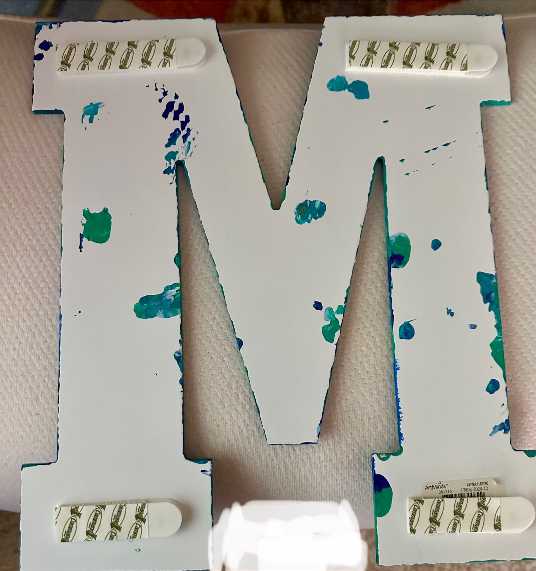 Letter M Acrylic Paint Pour