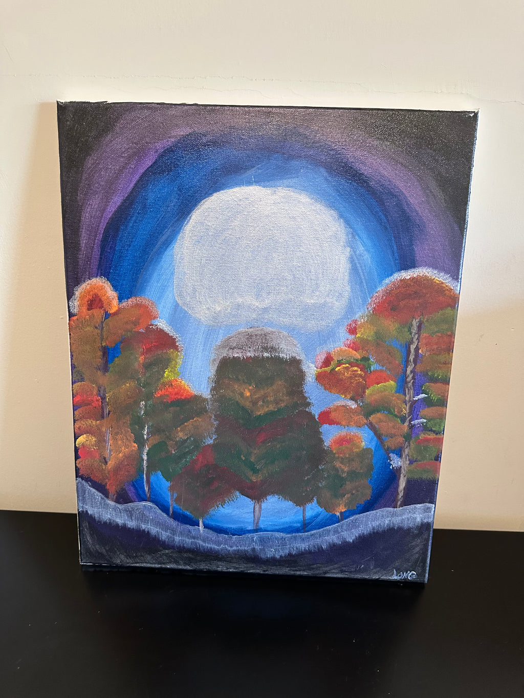 Moonlight On Fall Trees