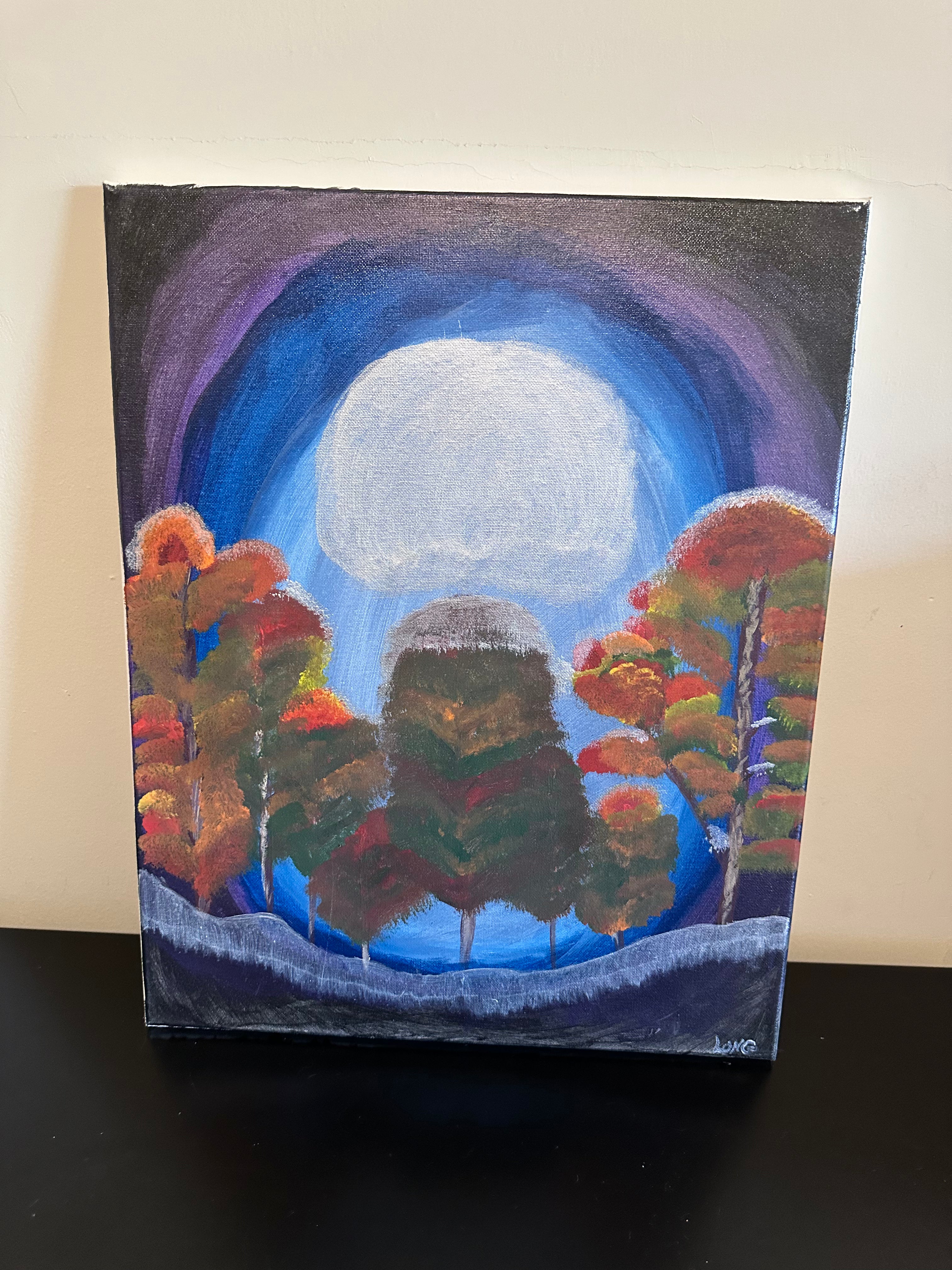 Moonlight On Fall Trees